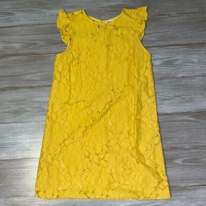 Monteau Yellow Lace A Line Dress
